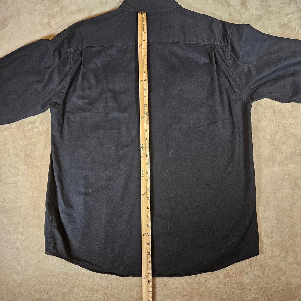 Wrangler Premium Quality Mens Large Black Cotton Long Sleeve Work Shirt HLB1WHA - Picture 11 of 14